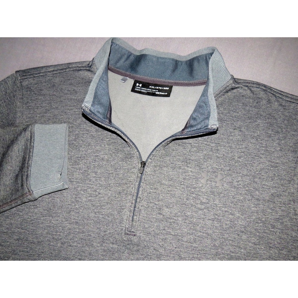 Under Armour Cold Gear Gray Fleece Lined 1/4 Zip Golf Jacket Sweatshirt Men's 2X